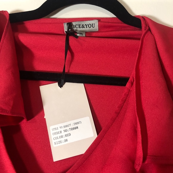 NWT Asos Alice & You Sheer Red Ruffle Layer Top - Picture 5 of 6